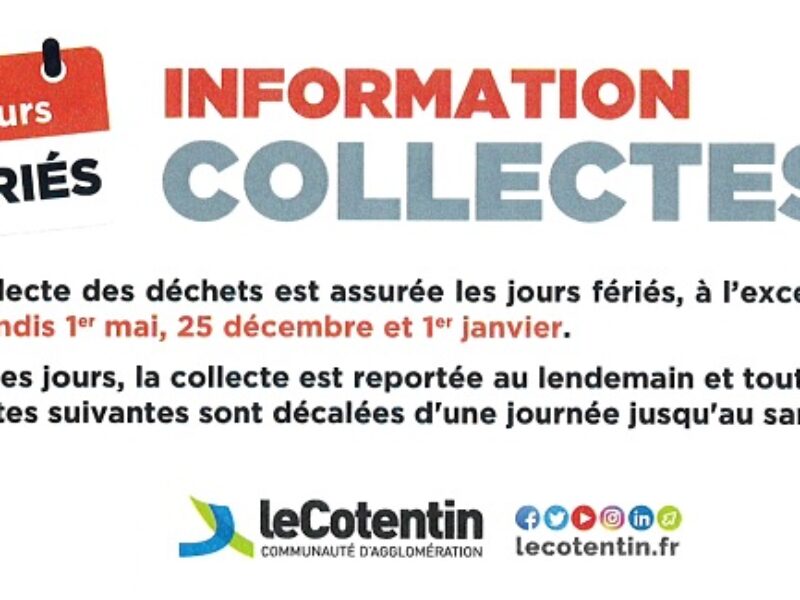 Collecte des déchets ménagers les jours fériés