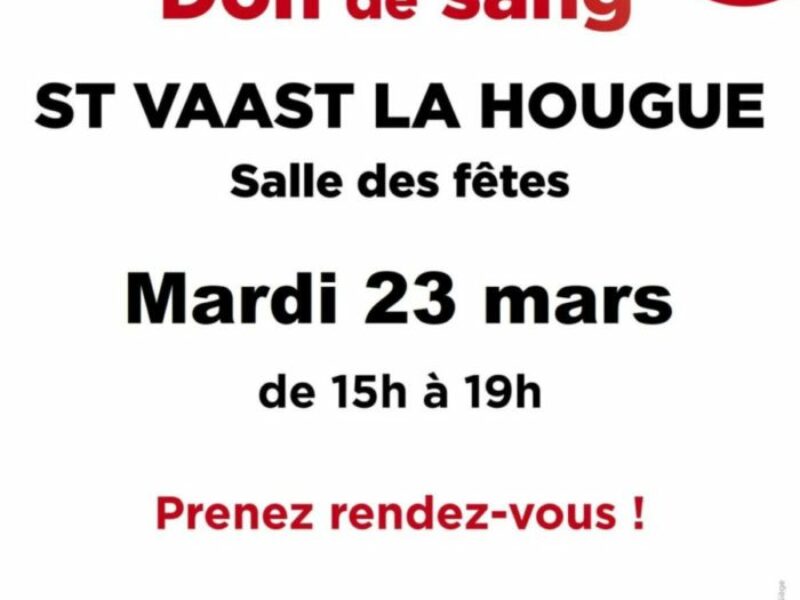 Don de sang le 23 mars 2021 : prenez rendez-vous !