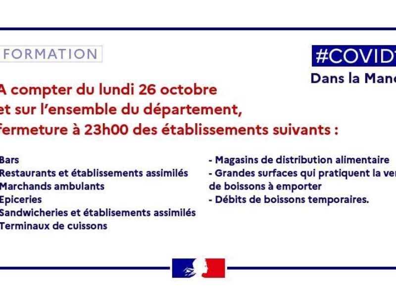 COVID-19 : Mesures sanitaires complémentaires dans le département de la Manche