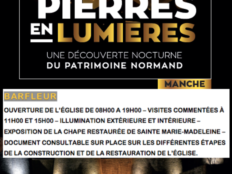 PIERRES EN LUMIÈRES at Barfleur, saturday 16 mai 2020 !